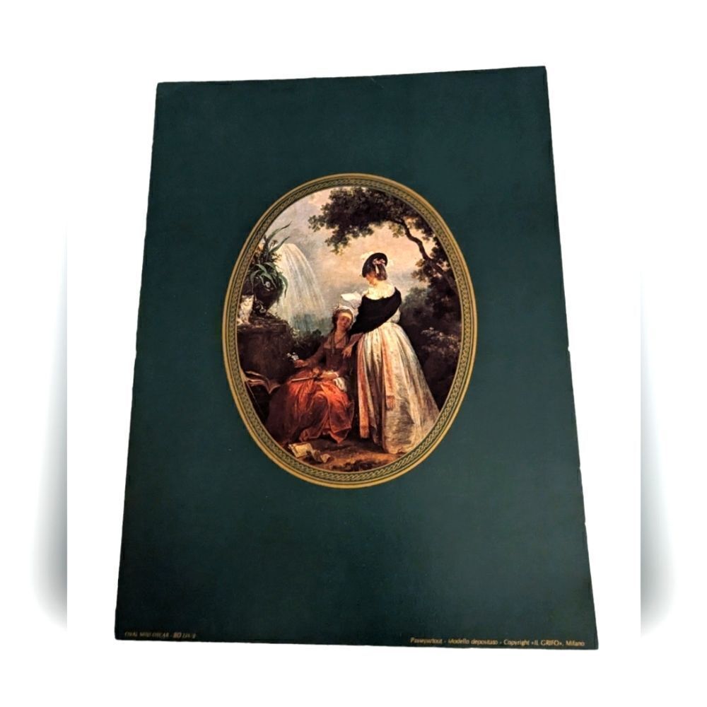 Jean Baptiste Hilaire The Reading vintage lithograph art print
